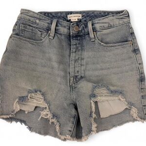 Good American Women's Ripped Jean Shorts - Light Blue
